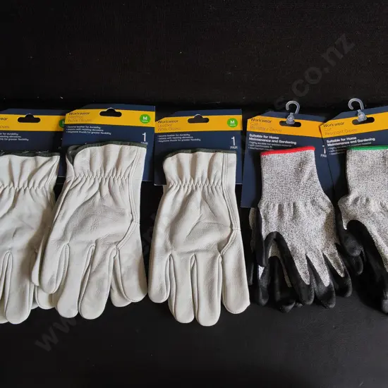 5 BRAND NEW PAIRS OF WORK GLOVES