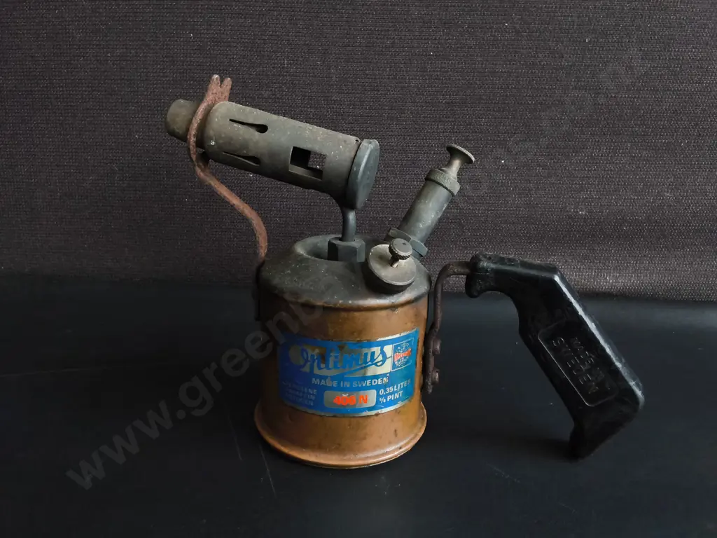 VINTAGE OPTIMUS NO. 406N BRASS KEROSENE/PARAFFIN BLOWTORCH MADE IN SWEDEN Image 1++