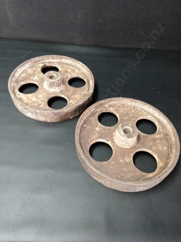 2 CAST IRON WHEELS Image 1++