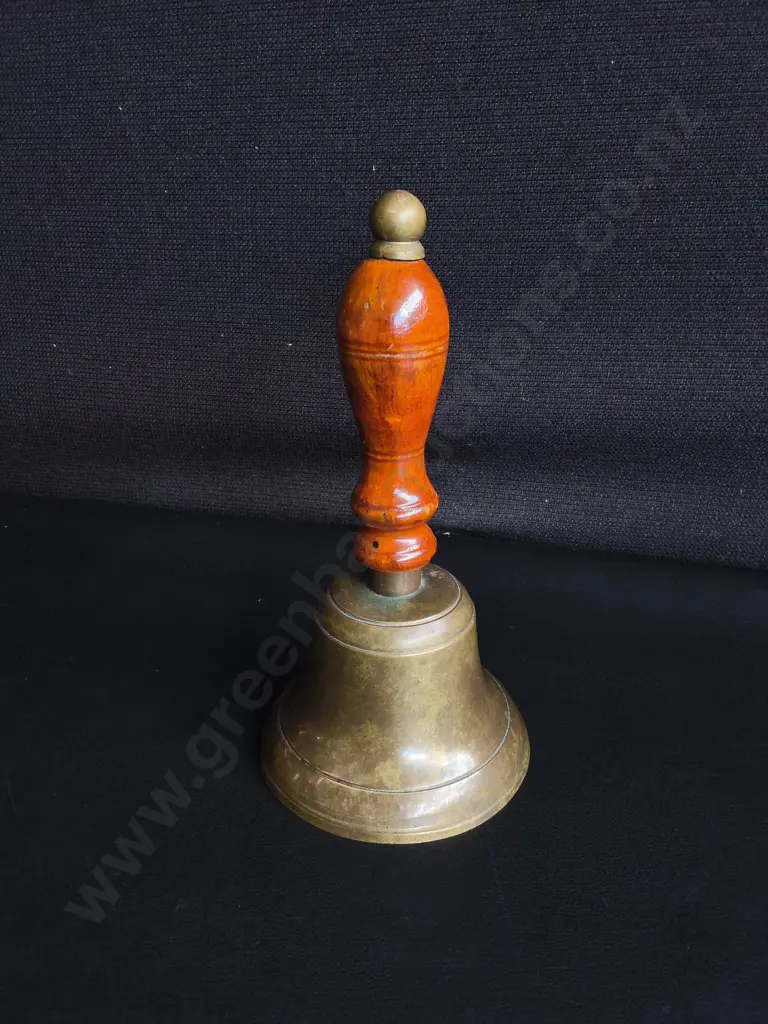 VINTAGE BRASS HAND BELL, H 21 CM Image 1++