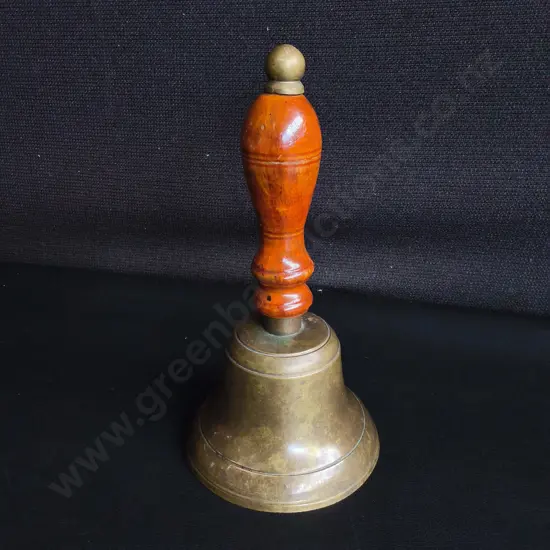 VINTAGE BRASS HAND BELL, H 21 CM