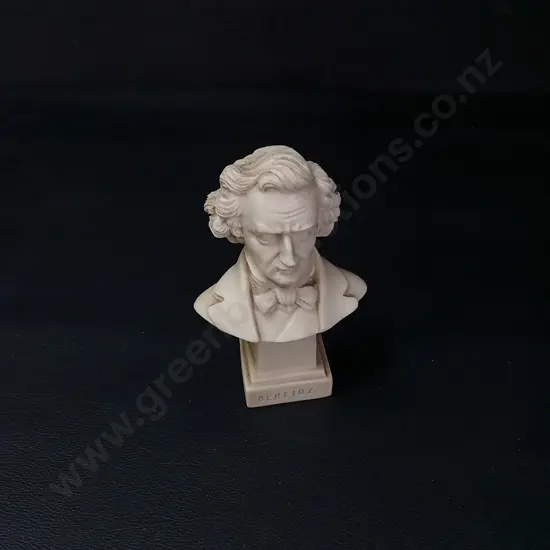 VINTAGE LOUIS HECTOR BERLIOZ RESIN BUST MADE IN ITALY H10.5CM
