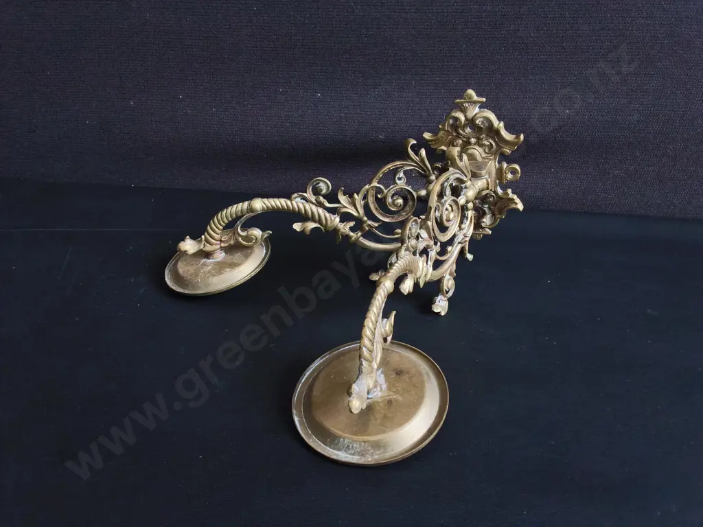 ANTIQUE BRASS PIANO SCONCE Image 1++
