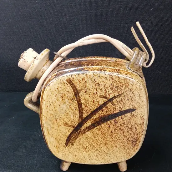 VINTAGE CERAMIC STUDIO POTTERY WINE FLASK H19CM