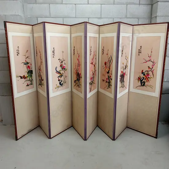 VINTAGE EAST ASIAN FOLDING SCREEN, H 157CM X W 384CM