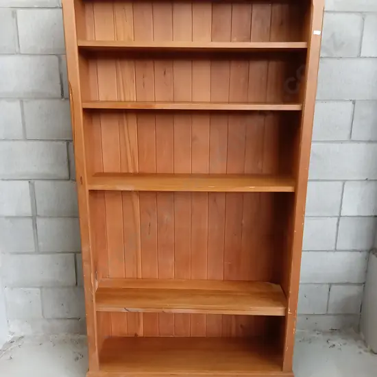 LARGE WOODEN SHELF WITH 6 SHELVES, H 181CM  X W 104CM X D 30CM