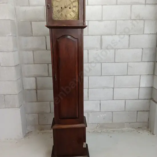 VINTAGE GRANDFATHER CLOCK, NOT WORKING, AND LOOSE TOP, H 199CM X W 47CM X D 29CM
