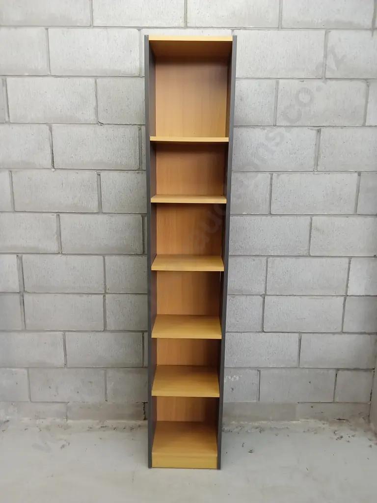TALL 6 TIER OPEN BOOKCASE, H 178CM X W 33CM X D 22CM Image 1++