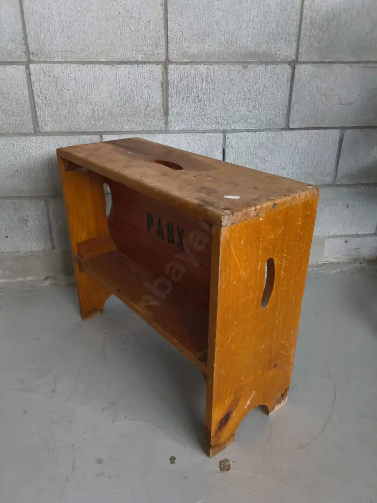 VINTAGE WOODEN MULTI FUNCTIONAL STOOL, H 52 CM X W 61 CM Image 1++