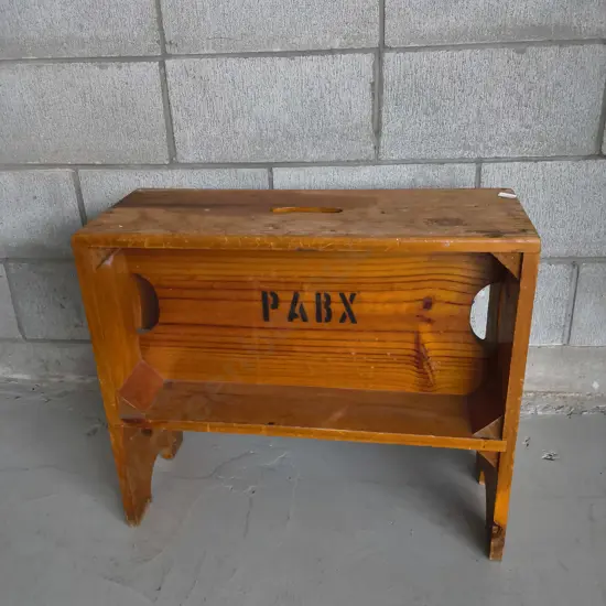 VINTAGE WOODEN MULTI FUNCTIONAL STOOL, H 52 CM X W 61 CM