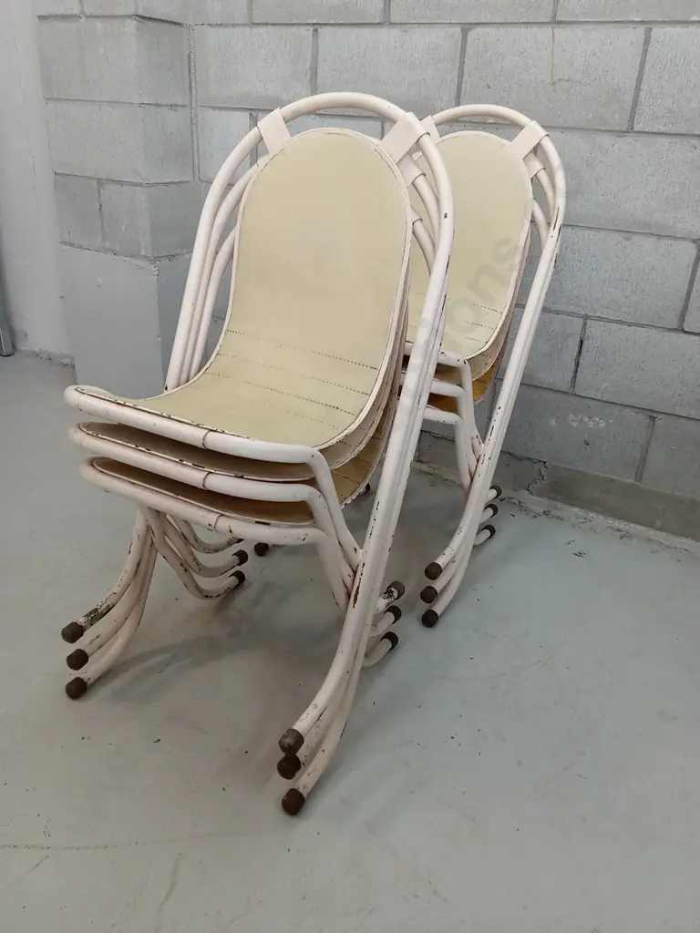 VINTAGE MID-CENTURY STAK-A-BYE STACKNG CHAIRS Image 1++