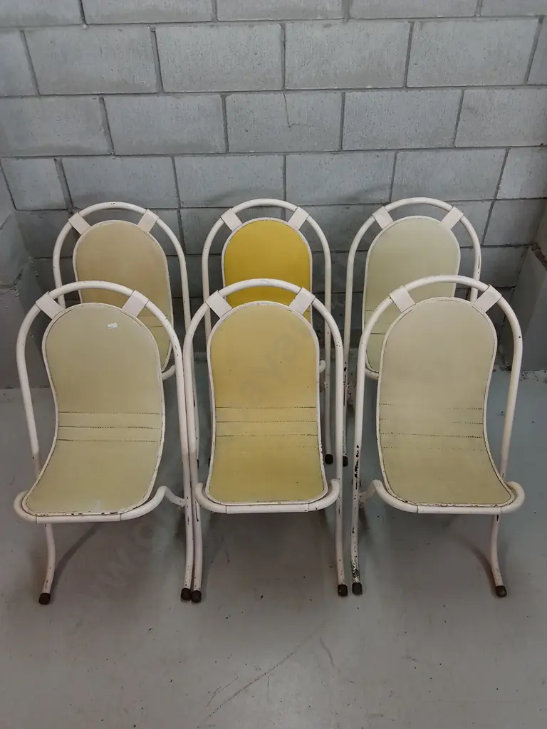 VINTAGE MID-CENTURY STAK-A-BYE STACKNG CHAIRS Image 1++