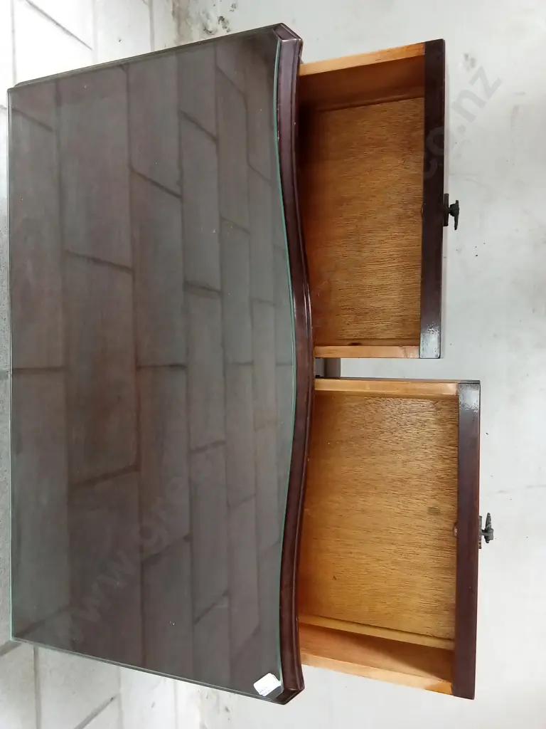 VINTAGE QUEEN ANNE-STYLE WOODEN HALL TABLE, H 67CM X W 70CM X D 38CM Image 1++