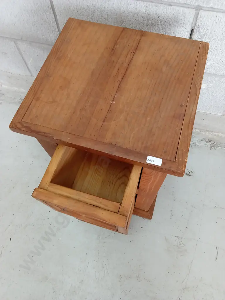 RUSTIC SOLID WOOD TWO DRAWER BEDSIDE CABINET, H 53CM X W 32CM X D 30CM Image 1++