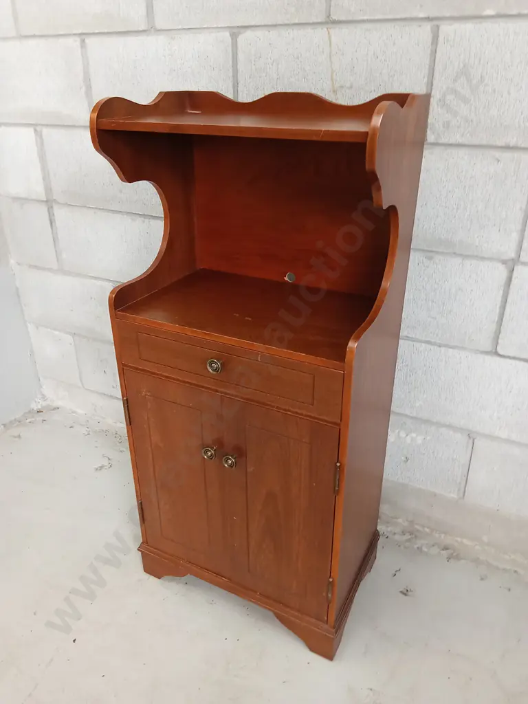 VINTAGE BEDSIDE WOODEN CABINET, H 100CM X W 46CM X D 26CM Image 1++