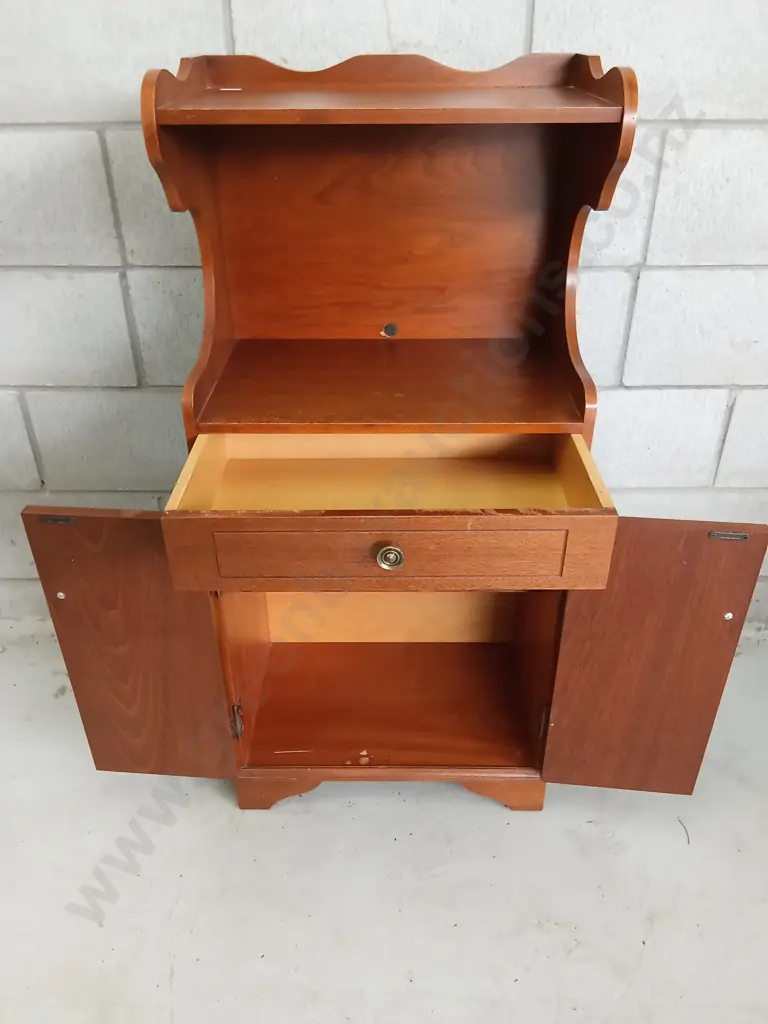 VINTAGE BEDSIDE WOODEN CABINET, H 100CM X W 46CM X D 26CM Image 1++