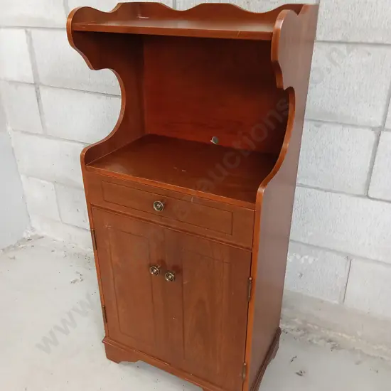 VINTAGE BEDSIDE WOODEN CABINET, H 100CM X W 46CM X D 26CM