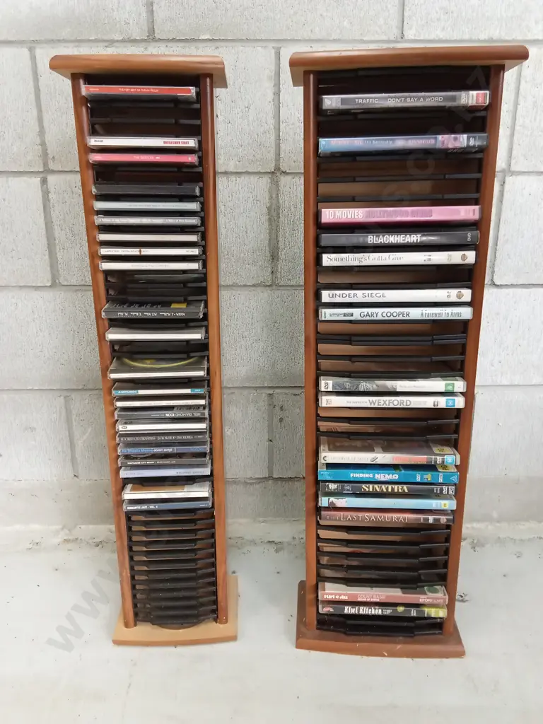 PAIR OF CD AND DVD STANDS, 84CM TALL Image 1++