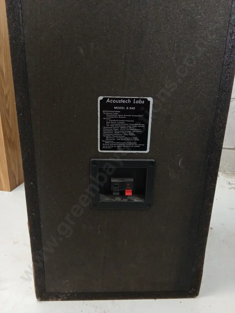 PAIR OF ACOUSTIC LABS SPEAKERS (S-540) NO WIRES, 69CM TALL Image 1++