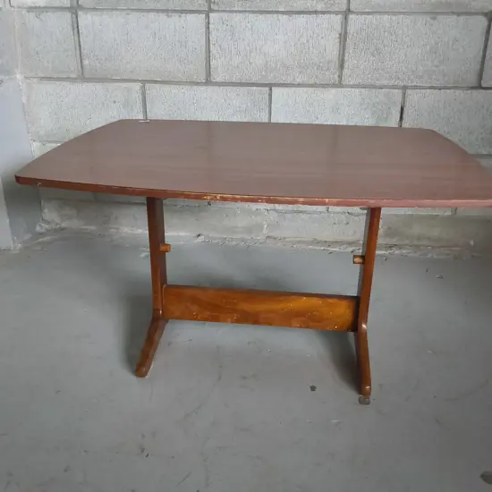 MID CENTURY MODERN DROP LEAF FOLDING TABLE, H 45 CM X W 81 CM