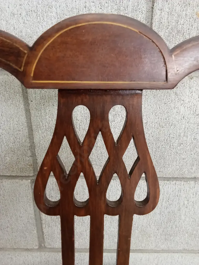 PAIR OF VINTAGE WOODEN CHAIRS WITH UPHOLSTERED SEATS, H 97CM Image 1++