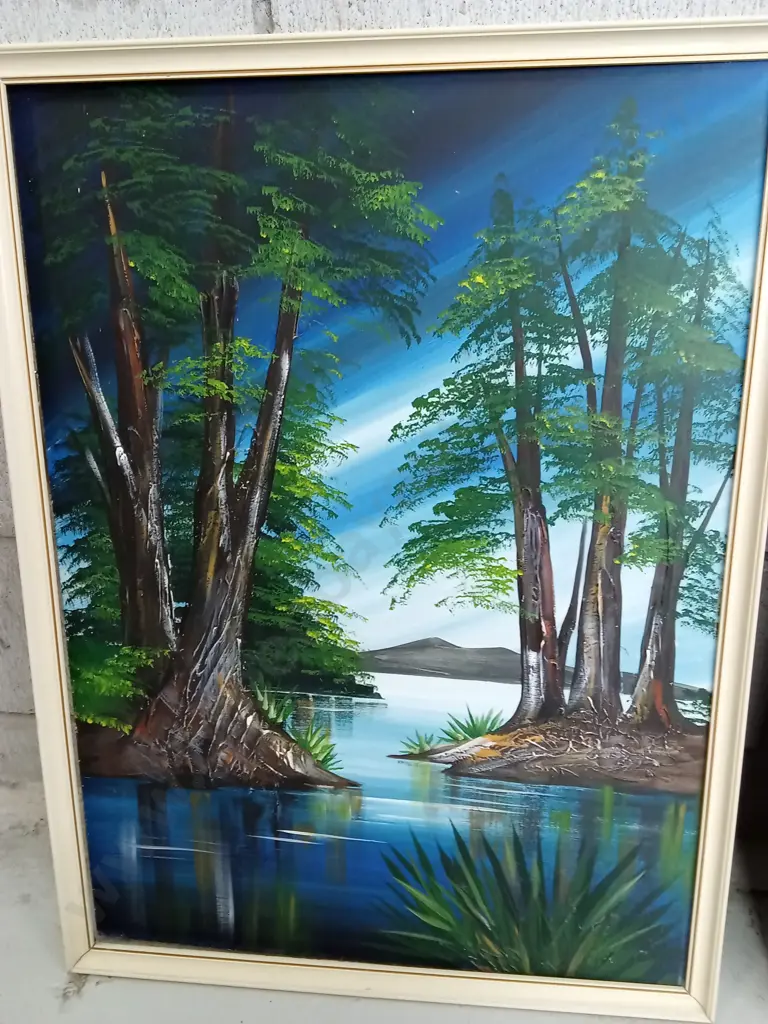 PAIR OF FRAMED ART PIECES, 70CM TALL Image 1++