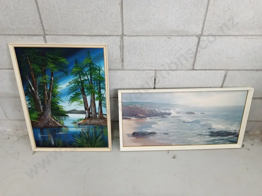PAIR OF FRAMED ART PIECES, 70CM TALL Image 1++