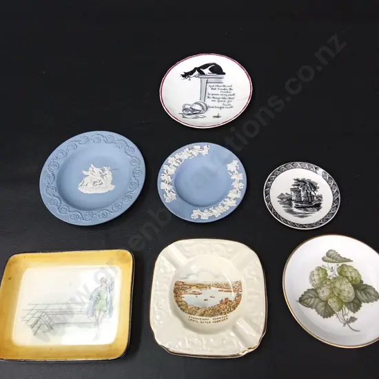 7 DECORATIVE DISHES LARGEST L12.5CM INCLUDING ROYAL DOULTON, CROWN DEVON, ROYAL WORCHESTER AND WEDGEWOOD