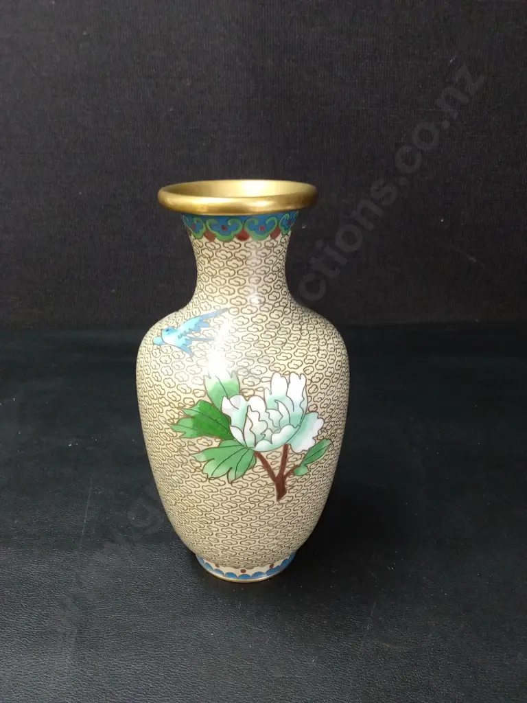 ORNATE CLOISONNE VASE H18CM Image 1++