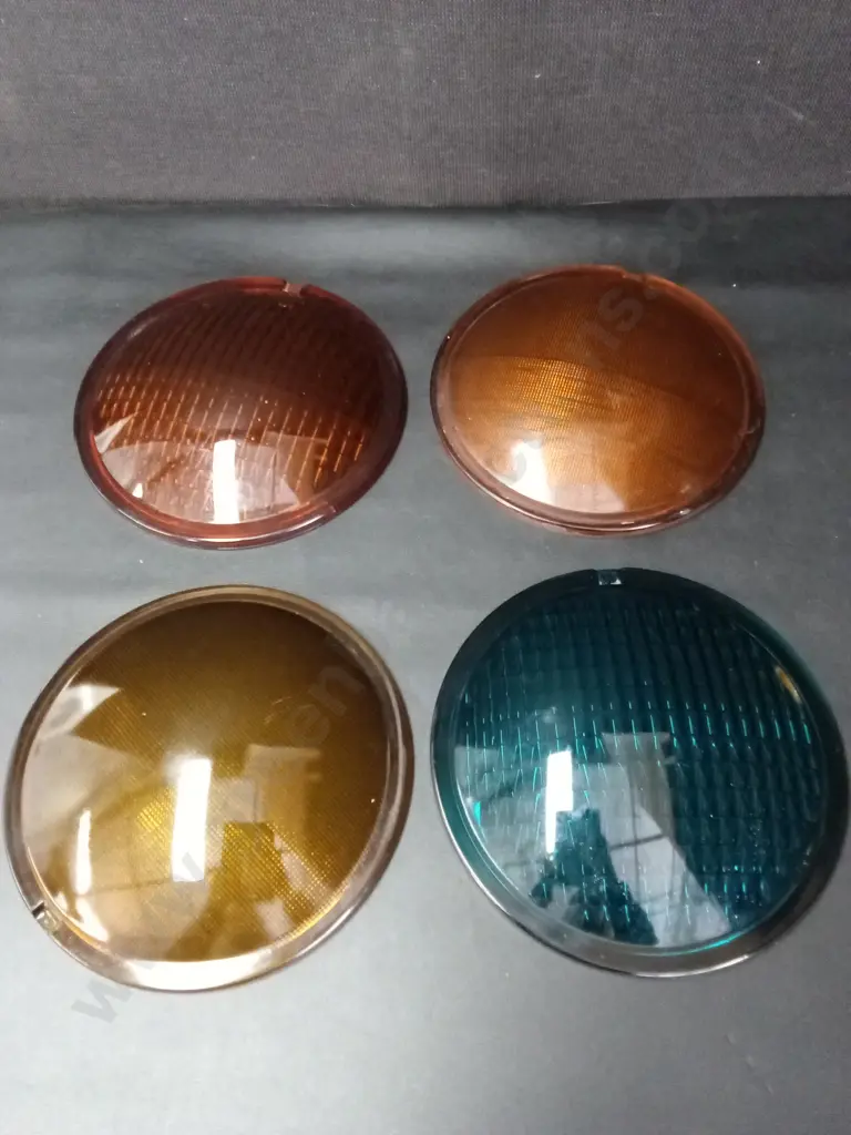 4 TRAFFIC LIGHT GLASS LENSES Image 1++