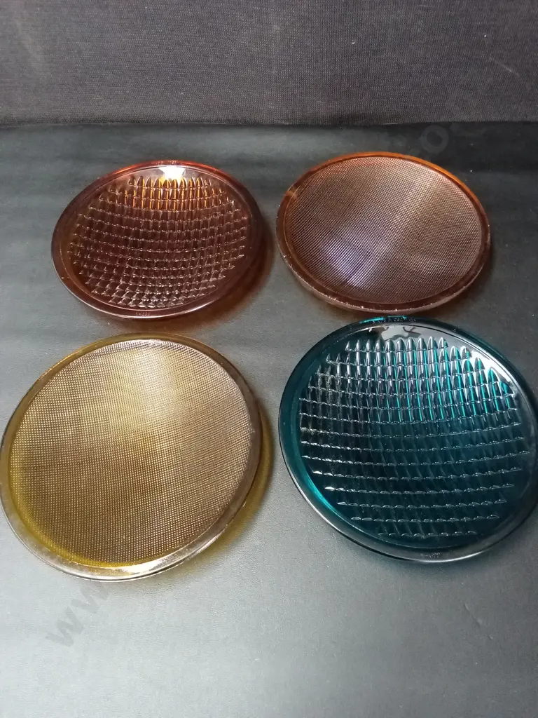 4 TRAFFIC LIGHT GLASS LENSES Image 1++