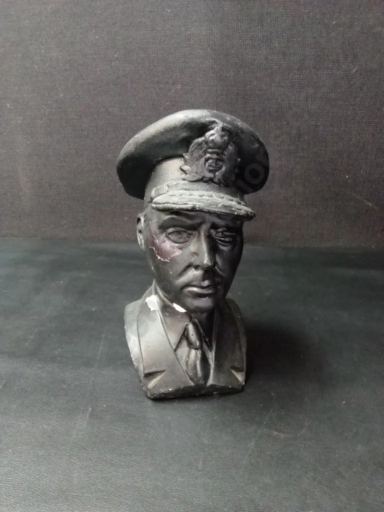 VINTAGE KING EDWARD VIII PLASTER CORONATION BUST H21CM Image 1++