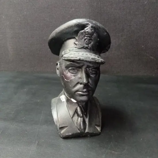 VINTAGE KING EDWARD VIII PLASTER CORONATION BUST H21CM