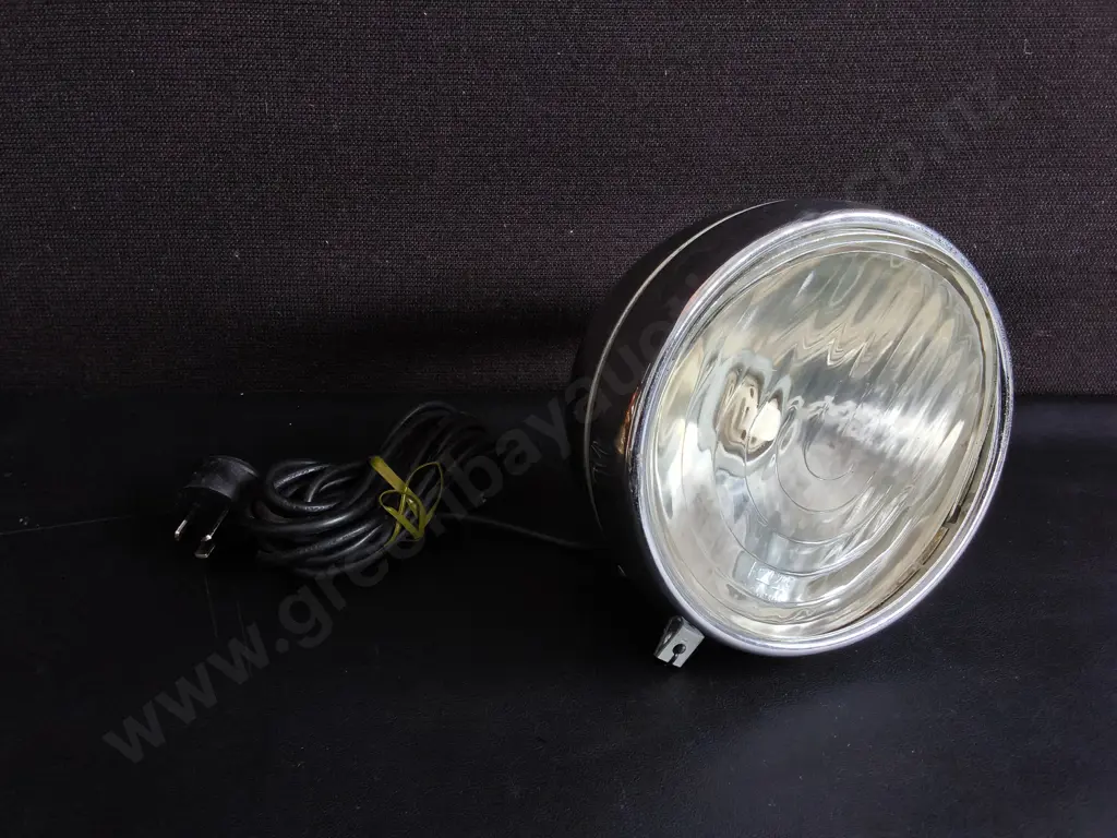 VINTAGE RAYDOT CAR HEADLAMP, REPURPOSED AS LAMP, WORKING Image 1++