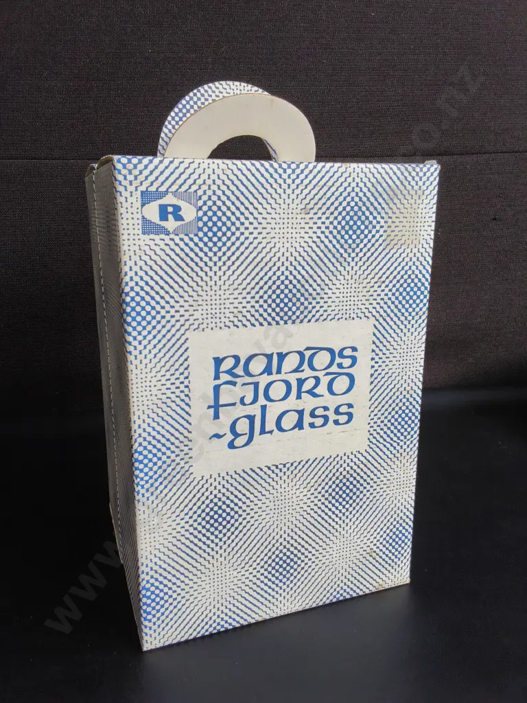 VINTAGE NORWEIGAN RANDSFJORD GLASSVERK BOTTLE WITH CORK, WITH ORIGINAL BOX Image 1++