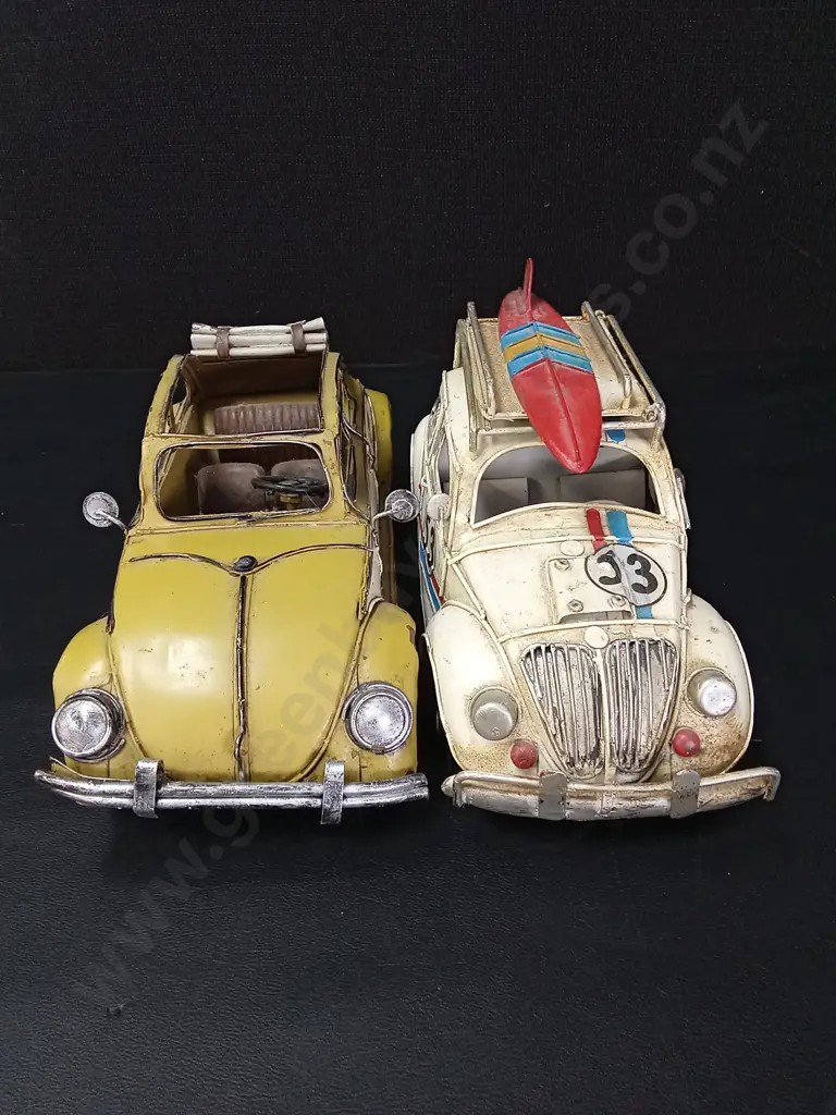 2 VINTAGE METAL VOLKSWAGENS LARGEST L26CM Image 1++