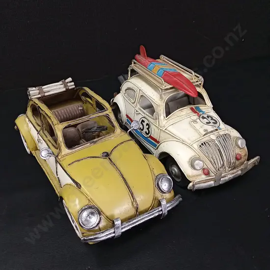 2 VINTAGE METAL VOLKSWAGENS LARGEST L26CM