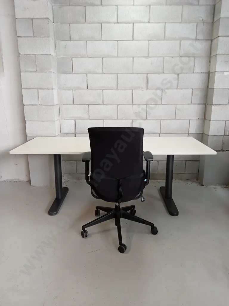 WORKSTATION SOLID STEEL LEGS, INCLUDING CHAIR, H 72CM X L 200CM X W 80CM Image 1++