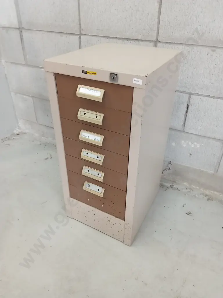 VINTAGE PRECISION FILING CABINET, H 71CM X W 33CM X D 38CM Image 1++