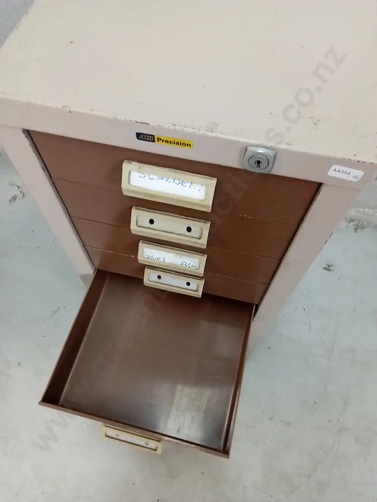 VINTAGE PRECISION FILING CABINET, H 71CM X W 33CM X D 38CM Image 1++