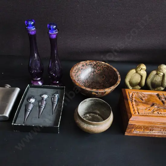 MIX OF VINTAGE AND DECORATIVE ITEMS, 9 PIECES, TALLEST H 22 CM