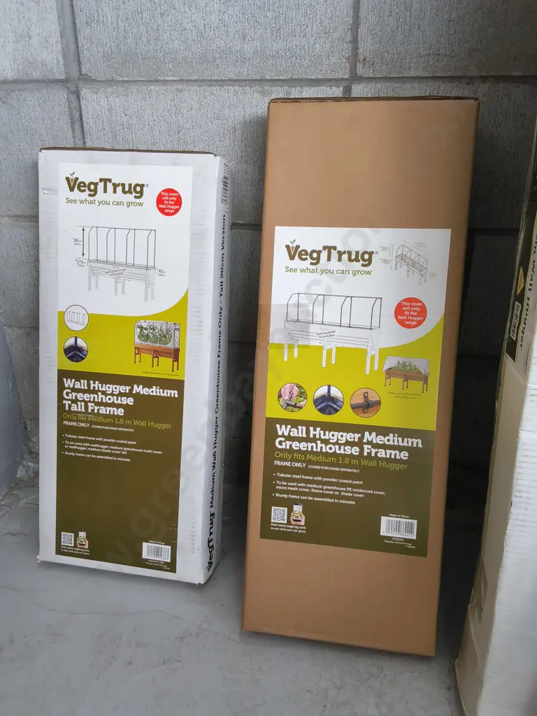 BRAND NEW WALL HUGGER 1.8M, SHADE COVER, SELF WATERING KIT, AND GREENHOUSE FRAMES, VEGTRUG Image 1++