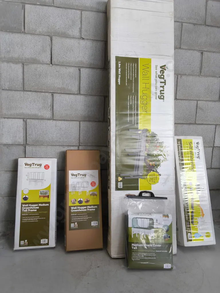 BRAND NEW WALL HUGGER 1.8M, SHADE COVER, SELF WATERING KIT, AND GREENHOUSE FRAMES, VEGTRUG Image 1++