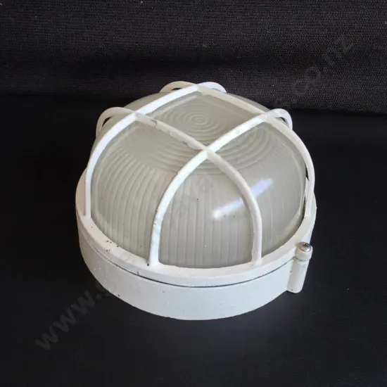 VINTAGE ROUND CAGED BULKEAD LIGHT