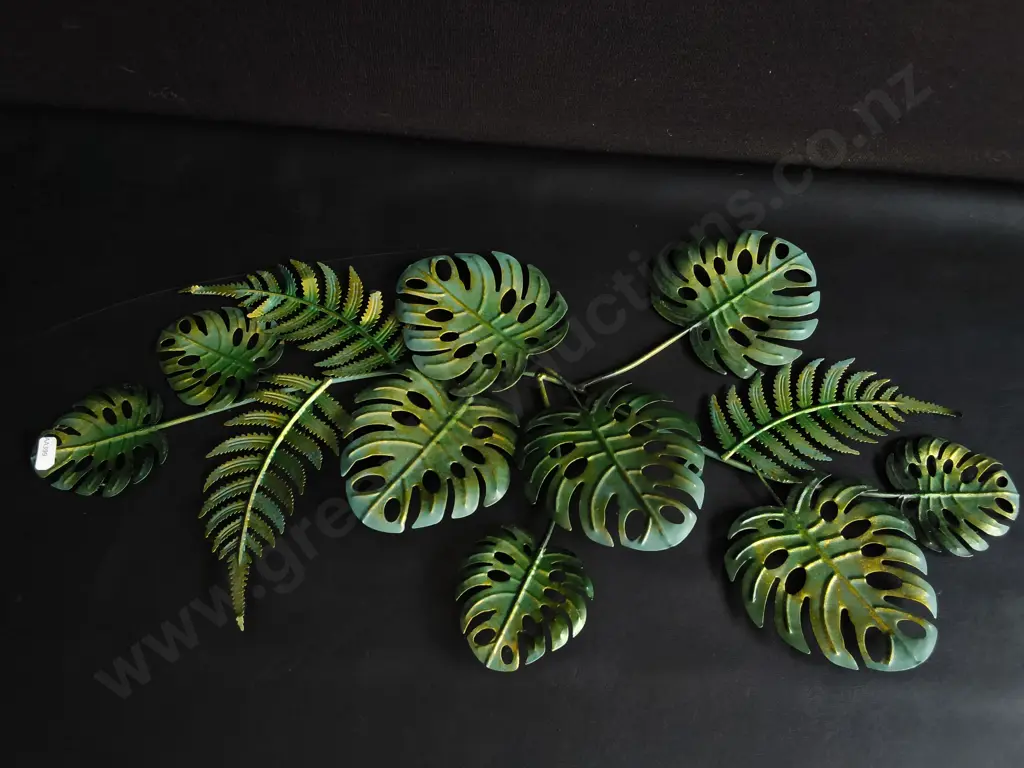 3 PIECES METAL TROPICAL LEAF WALL DECOR, W 75 CM Image 1++