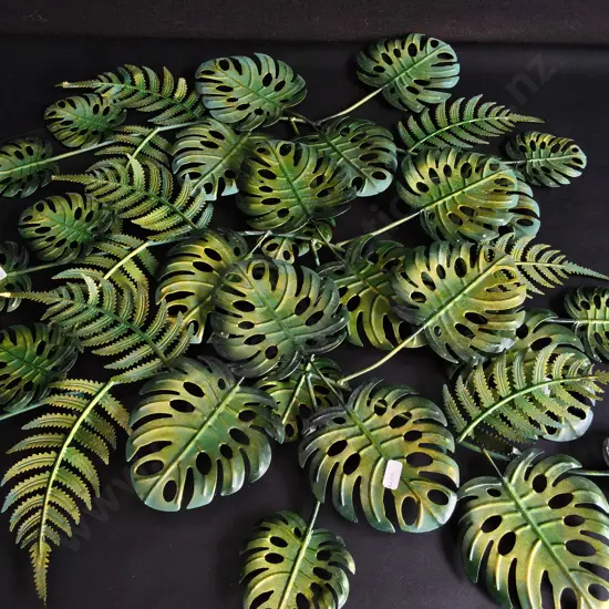3 PIECES METAL TROPICAL LEAF WALL DECOR, W 75 CM