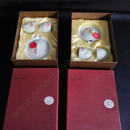 PREMIUM EILONG TAIWON CELADON PORCELAIN TEA SETS, 2 SETS BOXED BRAND NEW