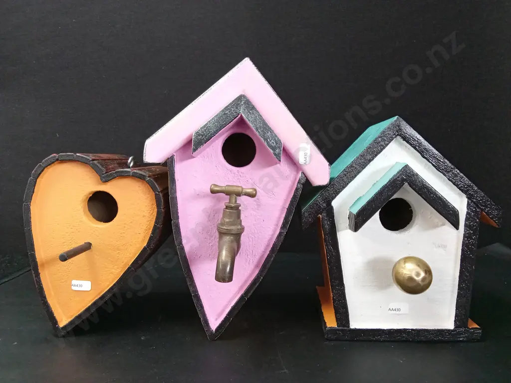 3 BIRD HOUSES TALLEST H35CM Image 1++