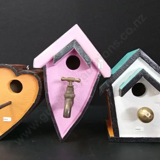3 BIRD HOUSES TALLEST H35CM