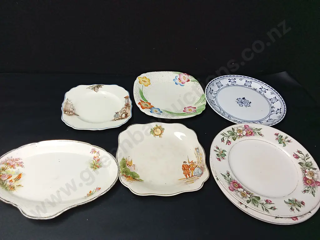 9 VINTAGE PLATES LARGEST L27CM, ALFRED MEAKIN, J&G MEAKIN AND MORE Image 1++